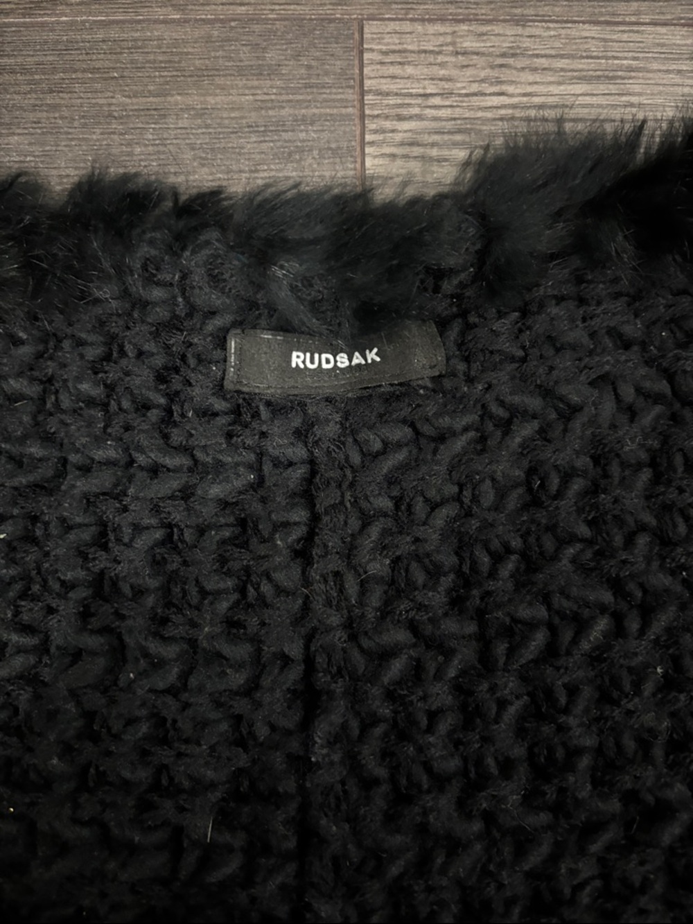 Rudsak Black Knit Fur Trim Infinity Scarf - Picture 6 of 6